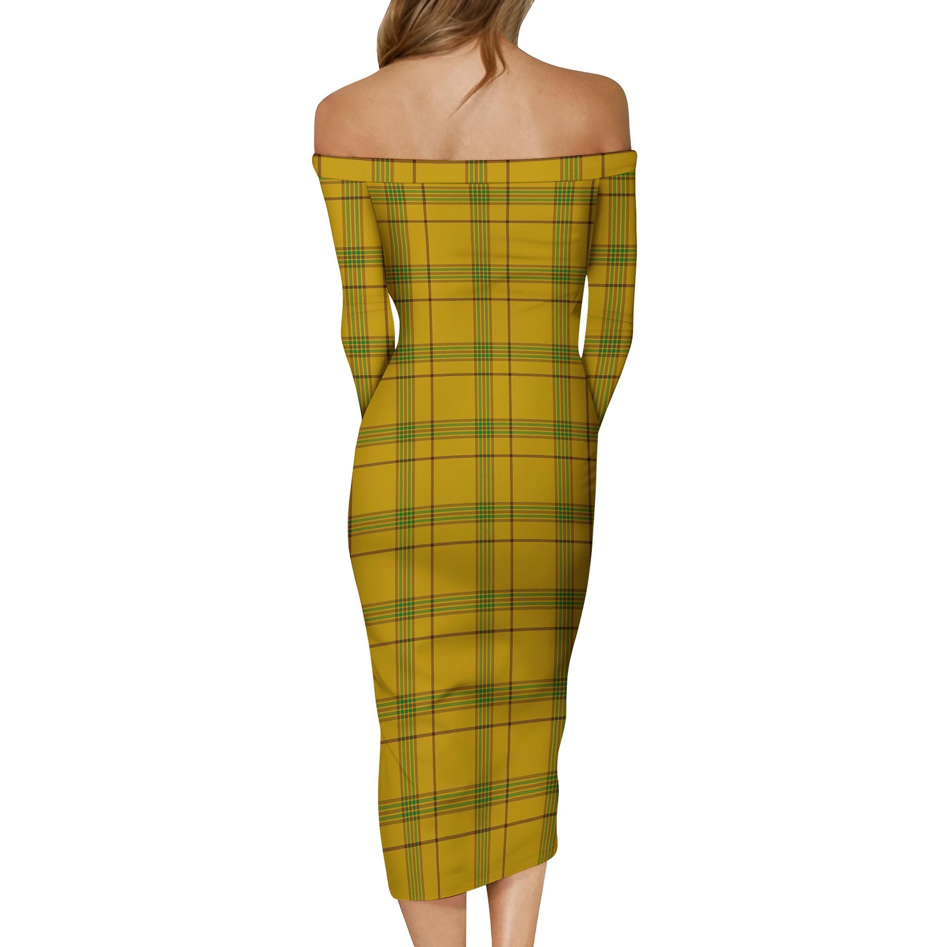 Houston Tartan Off Shoulder Lady Dress - Tartan Vibes Clothing