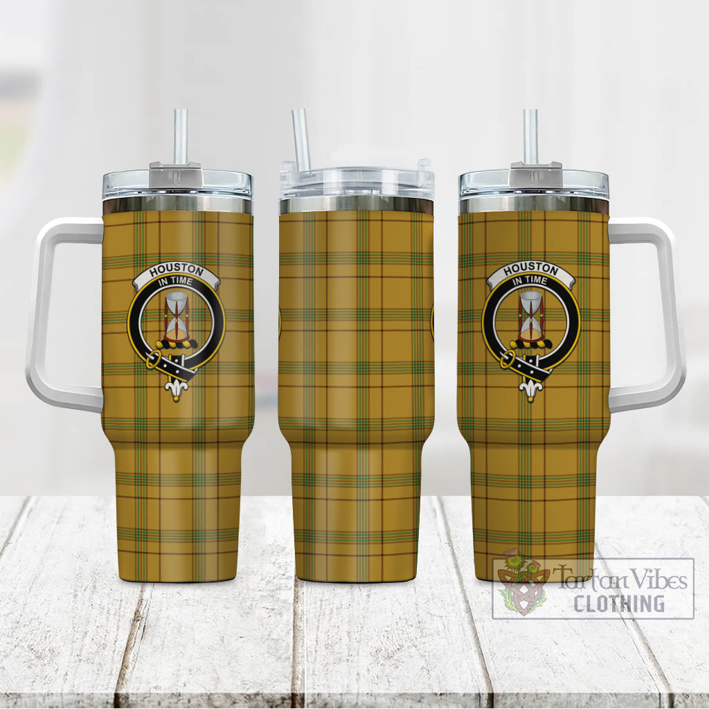 Tartan Vibes Clothing Houston Tartan and Family Crest Tumbler with Handle