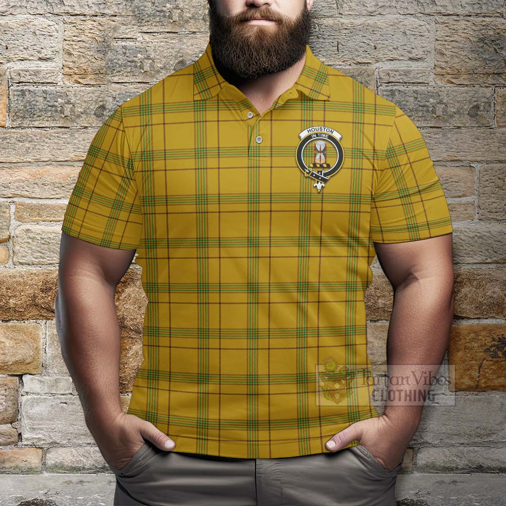 Houston Tartan Polo Shirt with Family Crest Celtic Skull Style - Tartan Vibes Clothing
