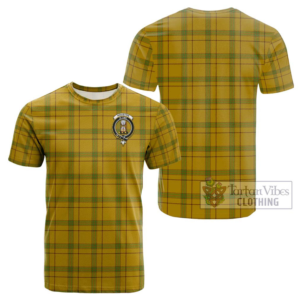 Houston Tartan Cotton T-Shirt with Family Crest - Tartan Vibes Clothing