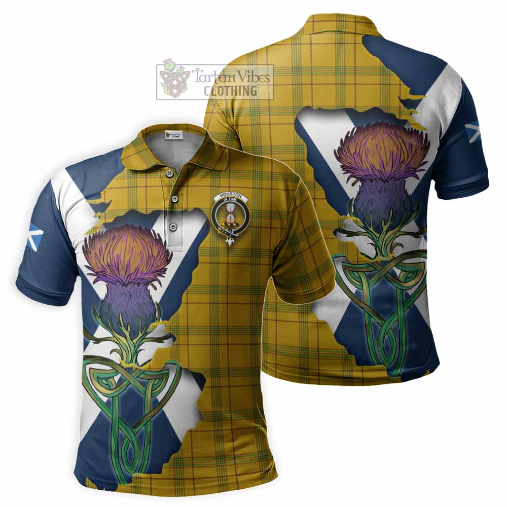 Houston Tartan Family Crest Polo Shirt Scottish Thistle Celtic Inspired - Tartan Vibes Clothing
