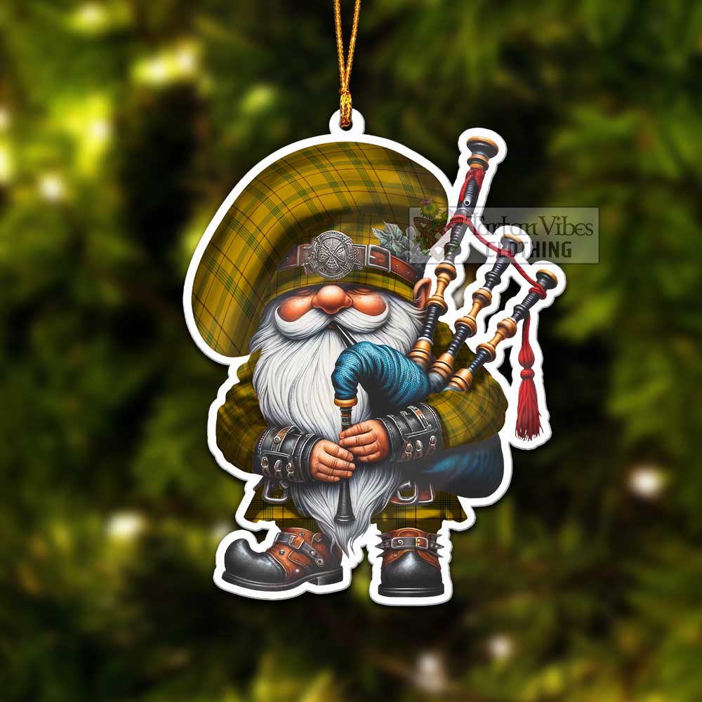Houston Tartan Bagpiper Gnome Christmas Ornament - Tartan Vibes Clothing