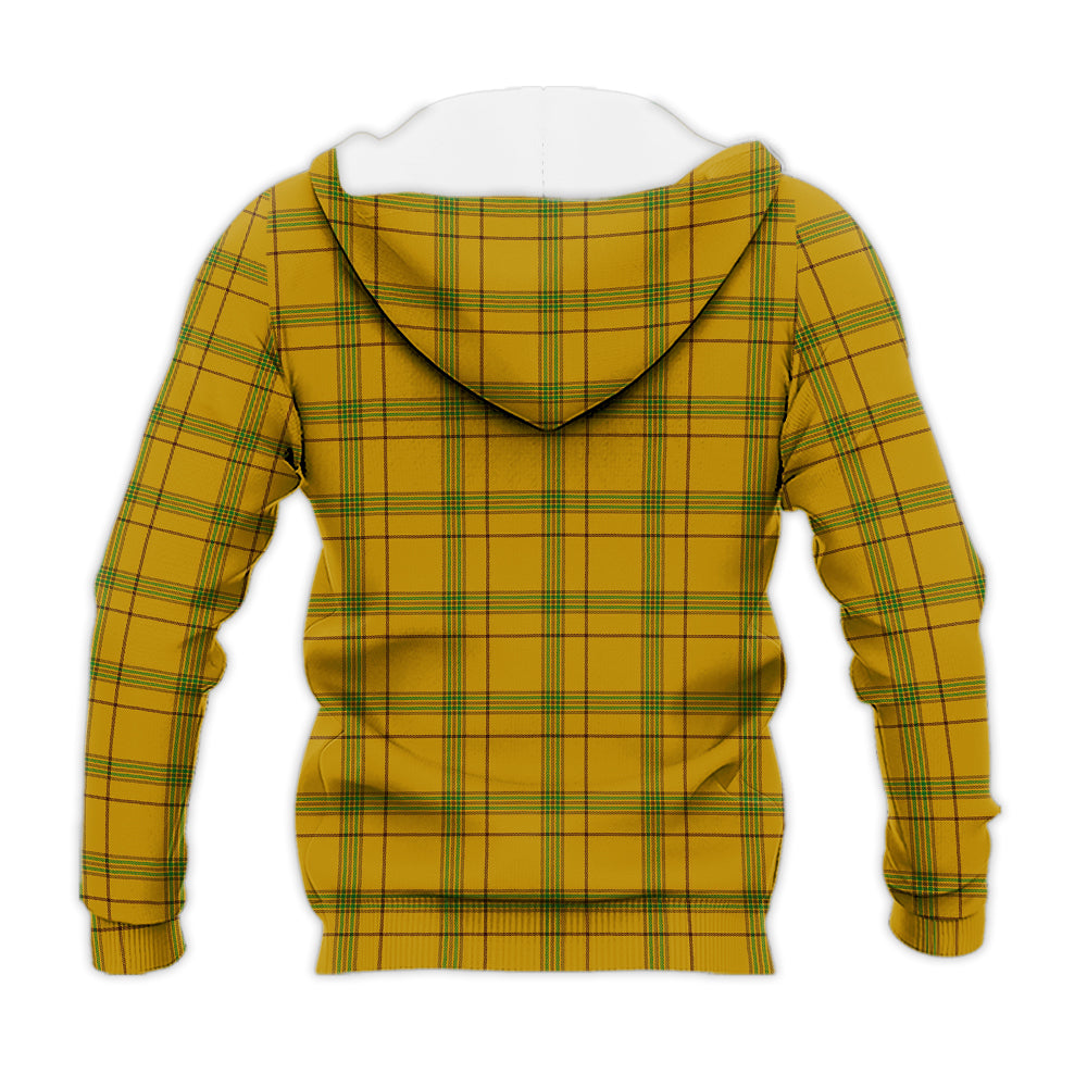 Houston Tartan Knitted Hoodie with Family Crest - Tartan Vibes Clothing