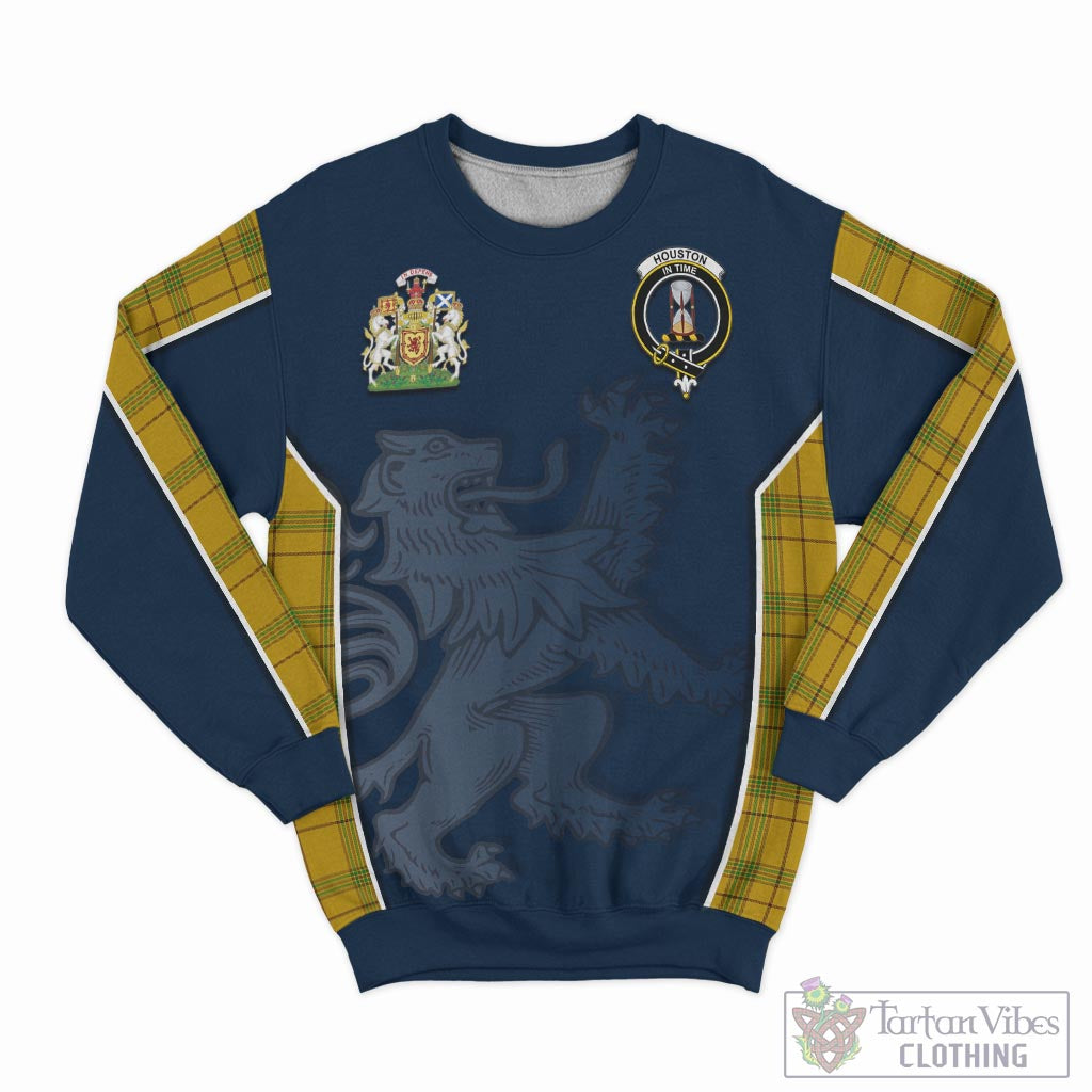 Tartan Vibes Clothing Houston Tartan Sweater with Family Crest and Lion Rampant Vibes Sport Style