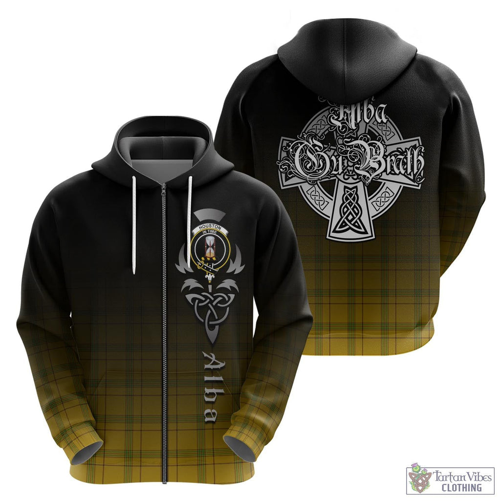 Houston Tartan Hoodie Featuring Alba Gu Brath Family Crest Celtic Inspired - Tartan Vibes Clothing