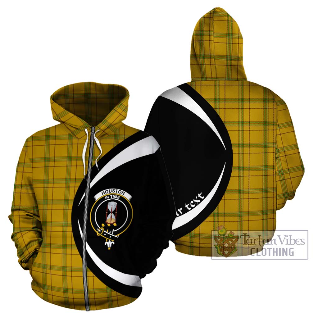 Houston Tartan Hoodie with Family Crest Circle Style - Tartan Vibes Clothing