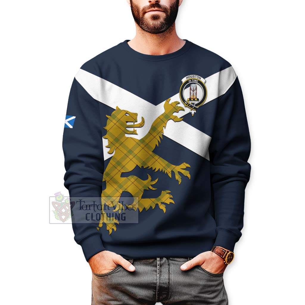 Houston Tartan Lion Rampant Sweatshirt Proudly Display Your Heritage with Alba Gu Brath and Clan Name - Tartan Vibes Clothing