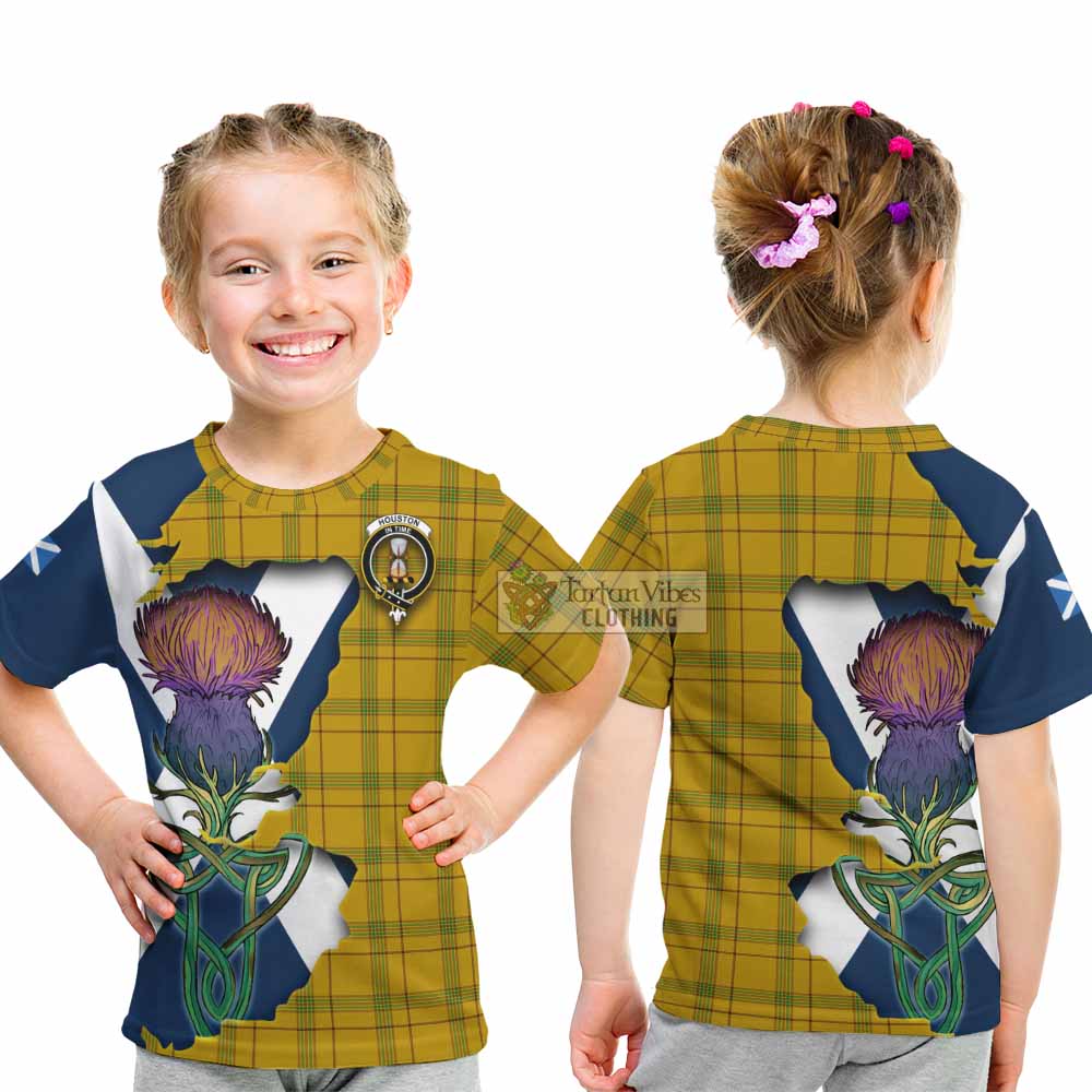 Houston Tartan Family Crest Kid T-Shirt Scottish Thistle Celtic Inspired - Tartan Vibes Clothing