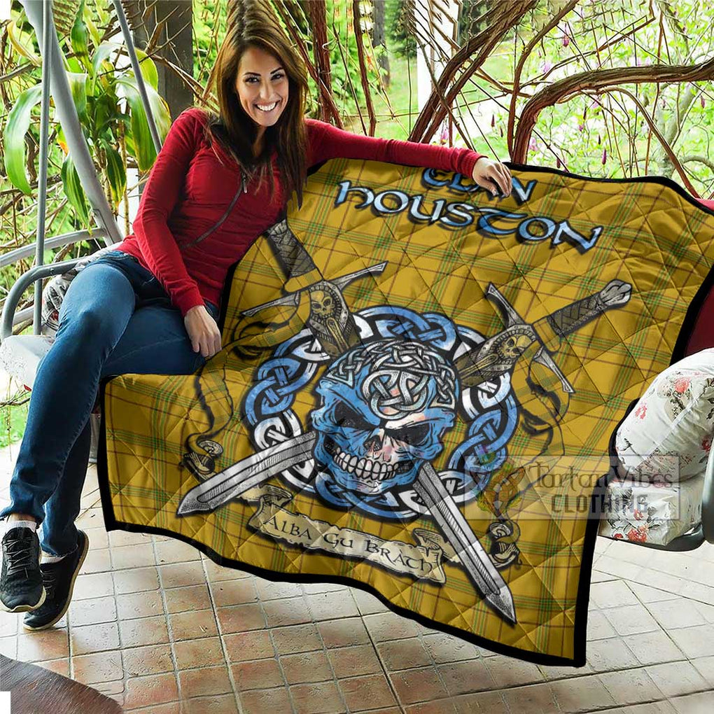 Houston Tartan Quilt with Celtic Skull Alba Gu Brath Style - Tartan Vibes Clothing