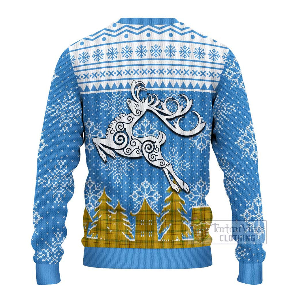 Houston Clan Christmas Ugly Sweater Celtic Reindeer Style - Tartan Vibes Clothing