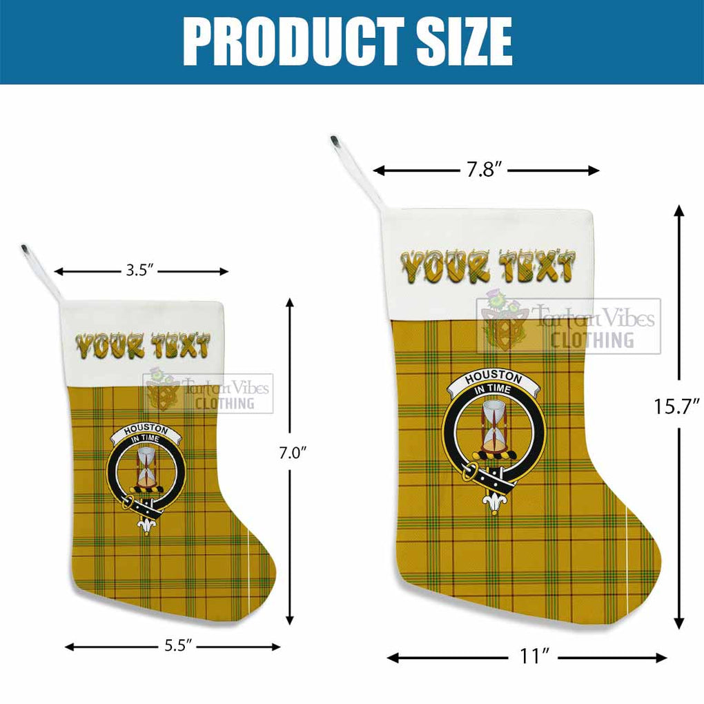 Houston Tartan Family Crest Christmas Stocking with Personalized Text - Tartan Vibes Clothing