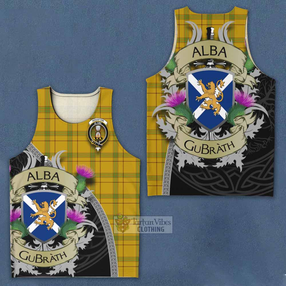 Houston Tartan Family Crest Men's Tank Top Lion Rampant Royal Thistle Shield Celtic Inspired - Tartan Vibes Clothing