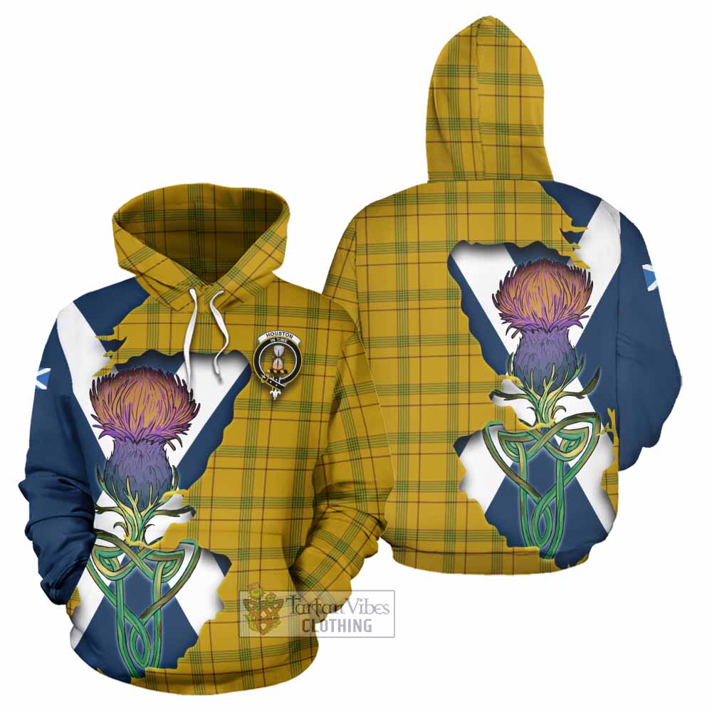 Houston Tartan Family Crest Hoodie Scottish Thistle Celtic Inspired - Tartan Vibes Clothing
