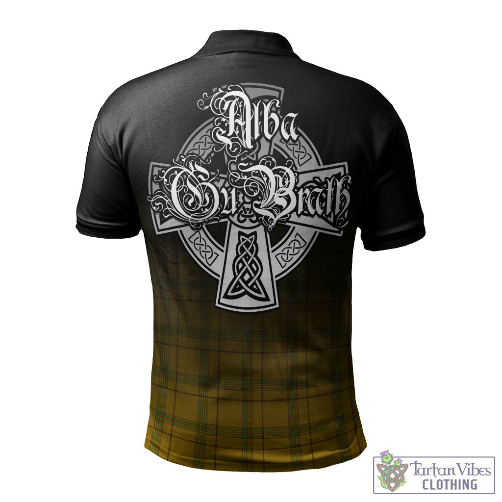 Houston Tartan Polo Shirt Featuring Alba Gu Brath Family Crest Celtic Inspired - Tartan Vibes Clothing