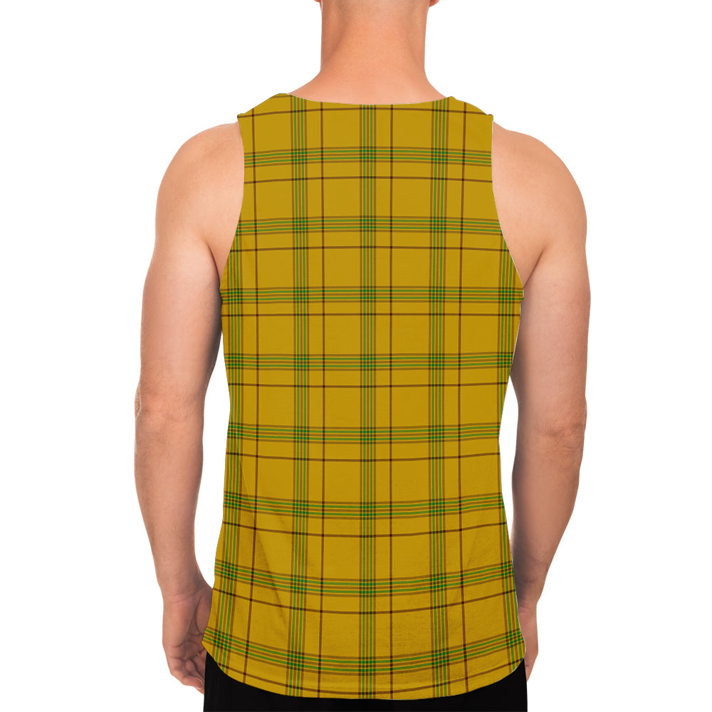 Houston Tartan Mens Tank Top with Family Crest - Tartan Vibes Clothing