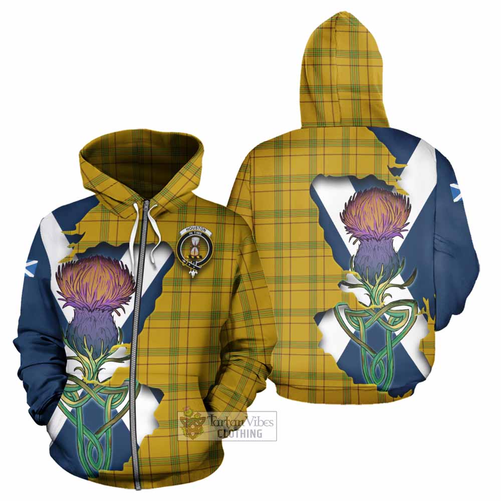 Houston Tartan Family Crest Hoodie Scottish Thistle Celtic Inspired Zip Hoodie - Tartan Vibes Clothing