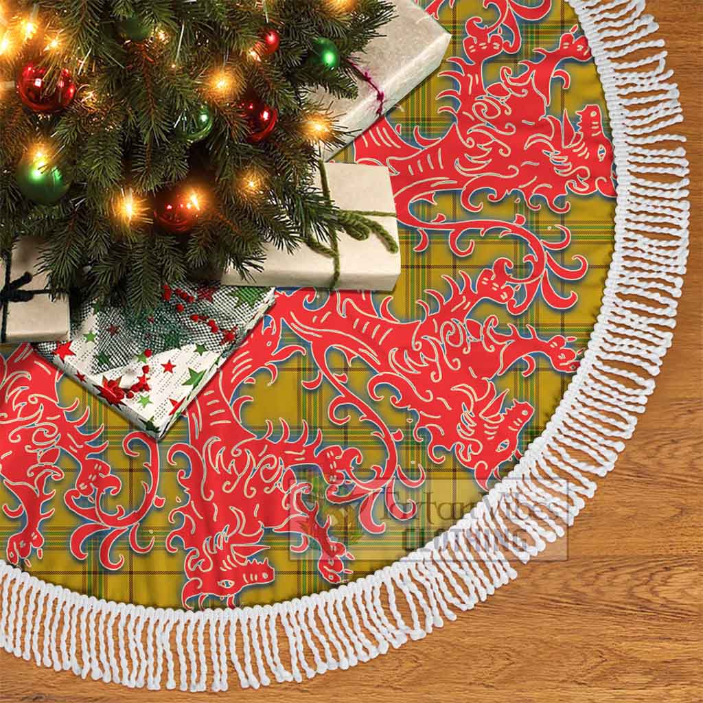 Houston Tartan Christmas Tree Skirt Lion Rampant Style - Tartan Vibes Clothing