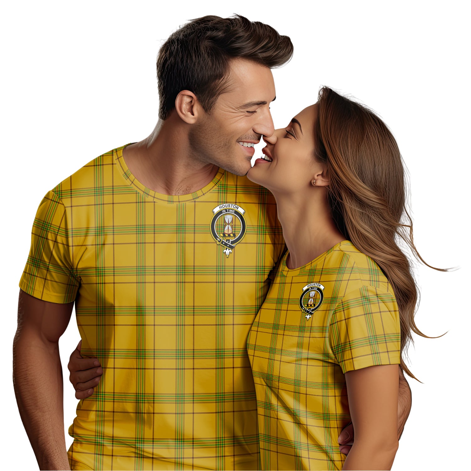 Houston Tartan T-Shirt with Family Crest - Tartan Vibes Clothing