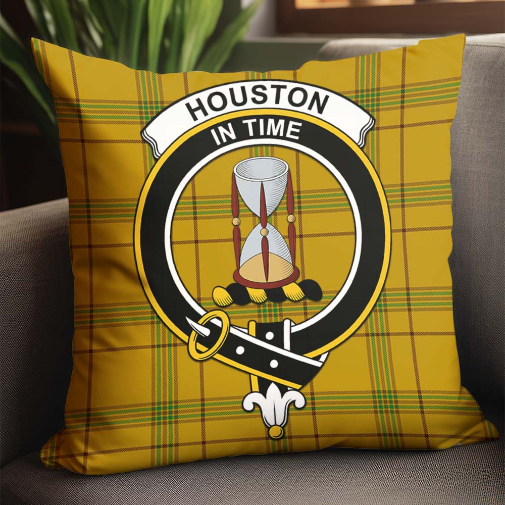 Houston Tartan Pillow Cover with Family Crest - Tartan Vibes Clothing