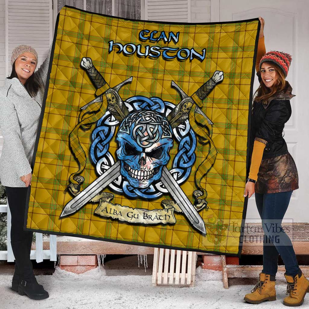 Houston Tartan Quilt with Celtic Skull Alba Gu Brath Style - Tartan Vibes Clothing