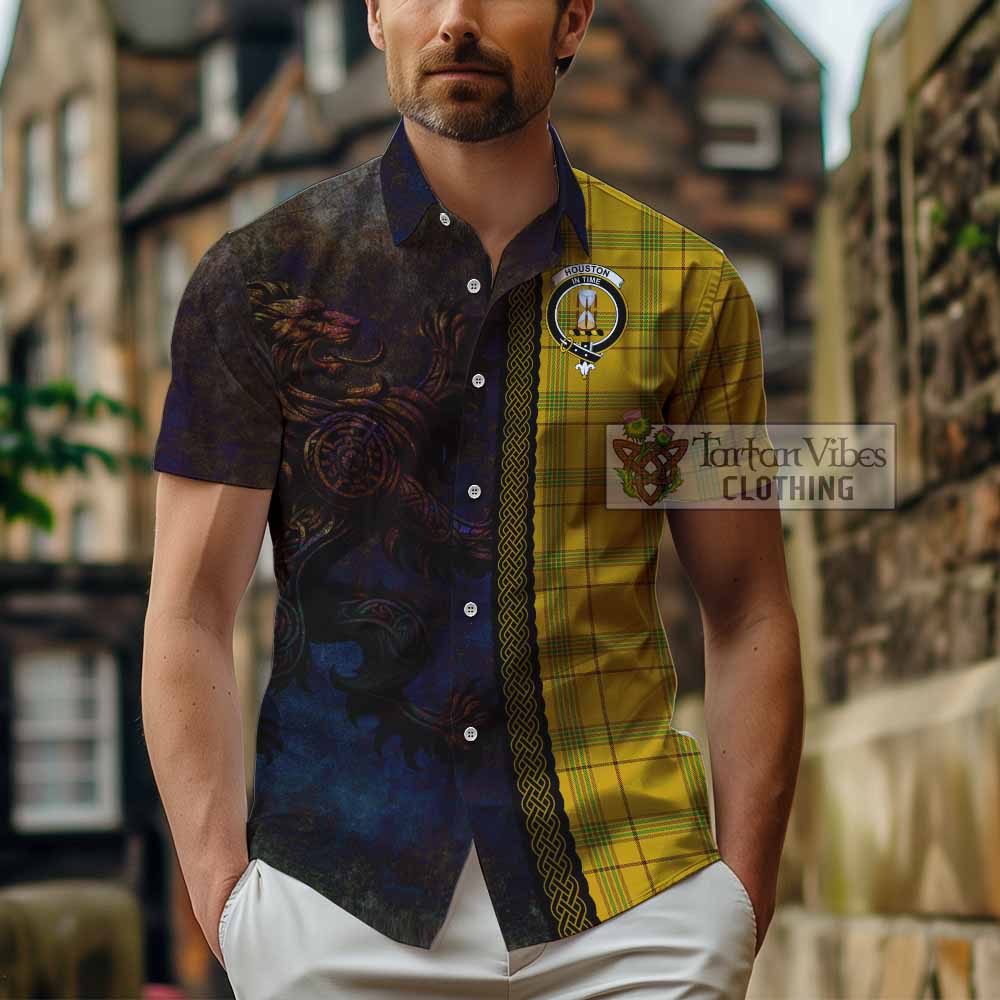 Houston Tartan Family Crest Hawaiian Shirt Alba Gu Brath Be Brave Lion Ancient Style - Tartan Vibes Clothing