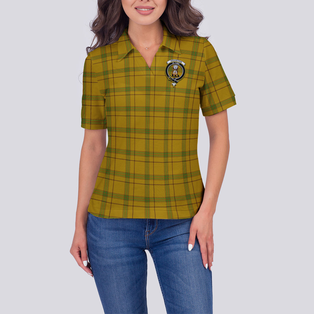 houston-tartan-polo-shirt-with-family-crest-for-women