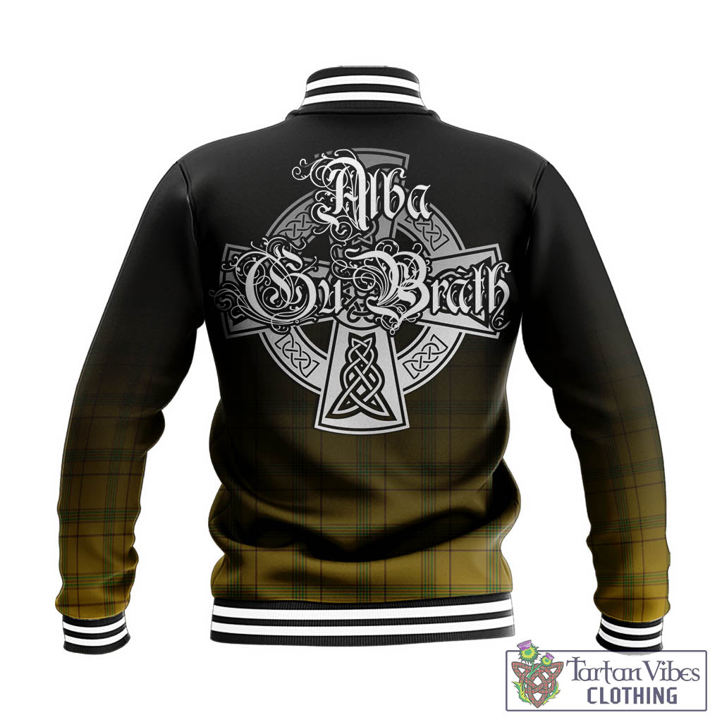 Houston Tartan Baseball Jacket Featuring Alba Gu Brath Family Crest Celtic Inspired - Tartan Vibes Clothing