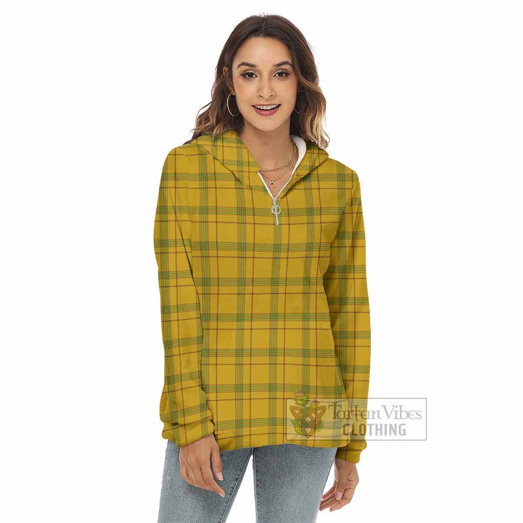 Houston Tartan Women's Borg Fleece Hoodie with Half Zip - Tartan Vibes Clothing