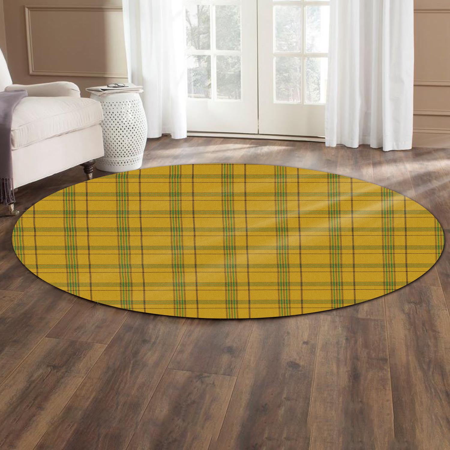 Houston Tartan Round Rug - Tartan Vibes Clothing