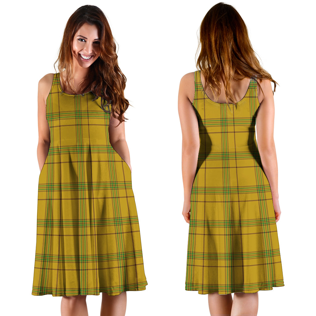 Houston Tartan Sleeveless Midi Womens Dress - Tartan Vibes Clothing