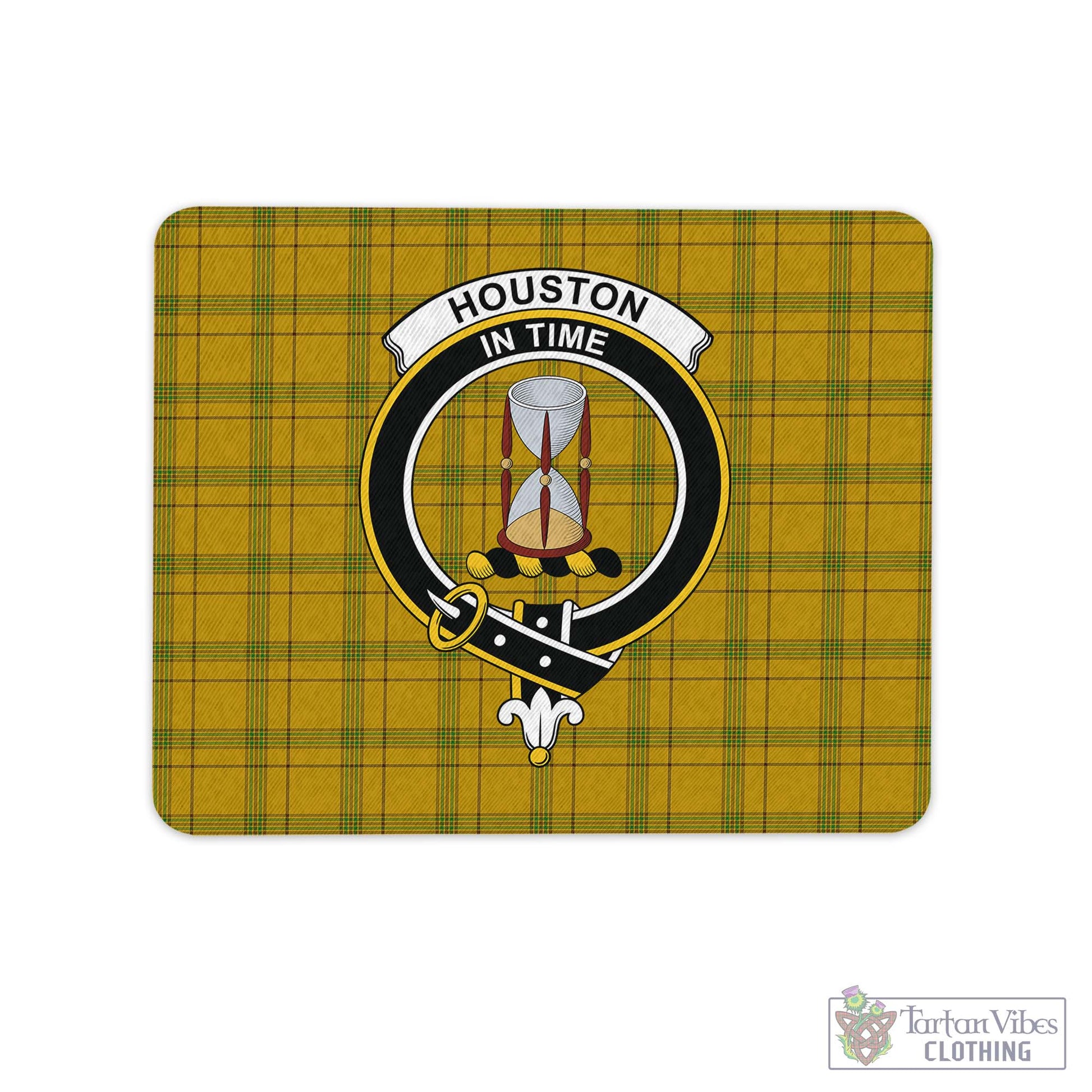 Tartan Vibes Clothing Houston Tartan Mouse Pad with Family Crest
