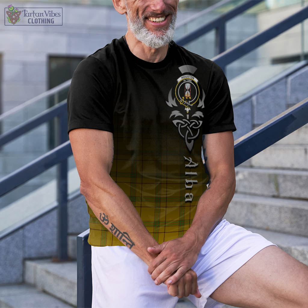 Houston Tartan T-Shirt Featuring Alba Gu Brath Family Crest Celtic Inspired - Tartan Vibes Clothing