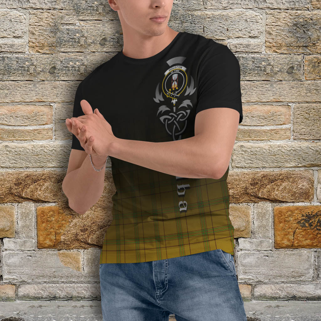 Houston Tartan T-Shirt Featuring Alba Gu Brath Family Crest Celtic Inspired - Tartan Vibes Clothing