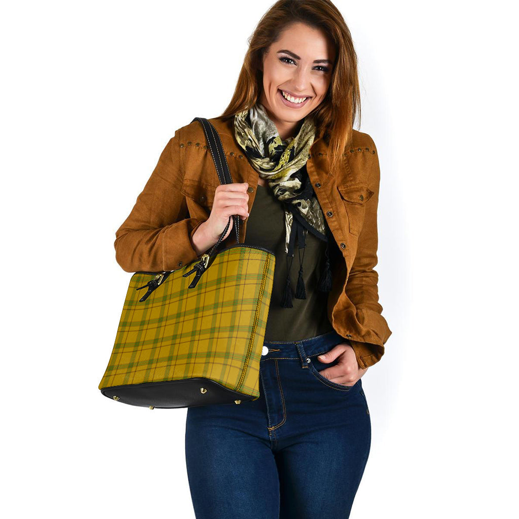 Houston Tartan Leather Tote Bag - Tartan Vibes Clothing