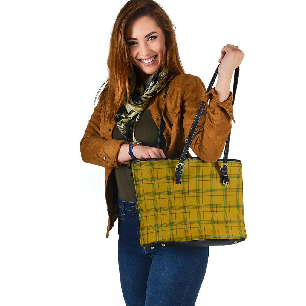 Houston Tartan Leather Tote Bag - Tartan Vibes Clothing