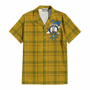 Houston Clan Crest In Me Tartan Cotton Hawaiian Shirt Scotland Flag Style