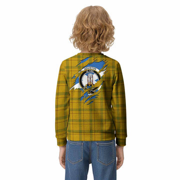 Houston Clan Crest In Me Tartan Kid Knitted Sweatshirt Scotland Flag Style