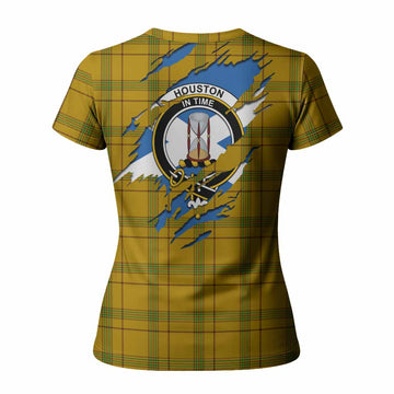 Houston Clan Crest In Me Tartan Women T shirt Scotland Flag Style