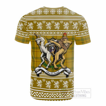 Houston Clan Tartan Crest Christmas Cotton T-shirt Coat of Arms Funny Style - Tartan Vibes Clothing