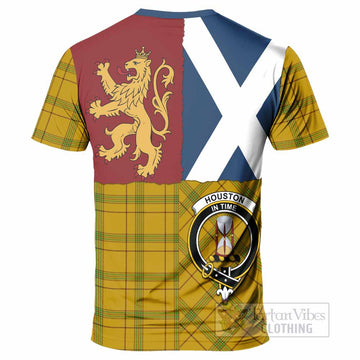 Houston Crest Tartan T-Shirt with Lion Rampant Saltire Style