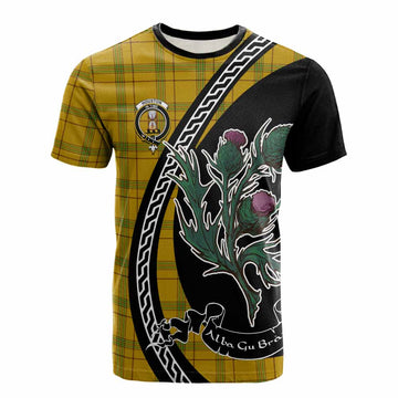 Houston Family Crest Tartan Cotton T-shirt Alba Thistle Inspired - Tartan Vibes Clothing