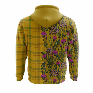 Houston Family Crest Tartan Hoodie Scottish Thistle Flower Pattern Half Style - Tartan Vibes Clothing