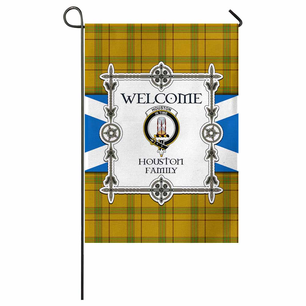 Houston Family Crest Tartan Welcome Garden Flag Saltire Harmony Style - Tartan Vibes Clothing