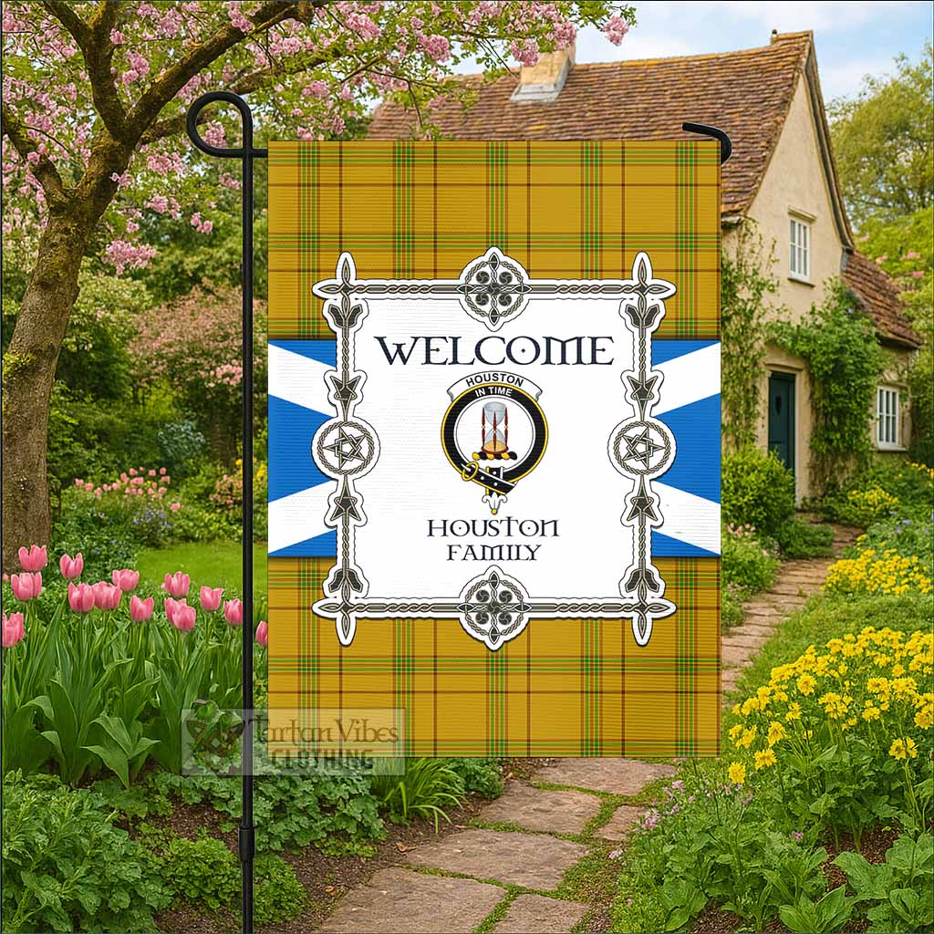 Houston Family Crest Tartan Welcome Garden Flag Saltire Harmony Style - Tartan Vibes Clothing