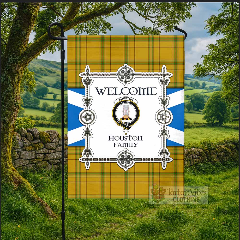 Houston Family Crest Tartan Welcome Garden Flag Saltire Harmony Style - Tartan Vibes Clothing