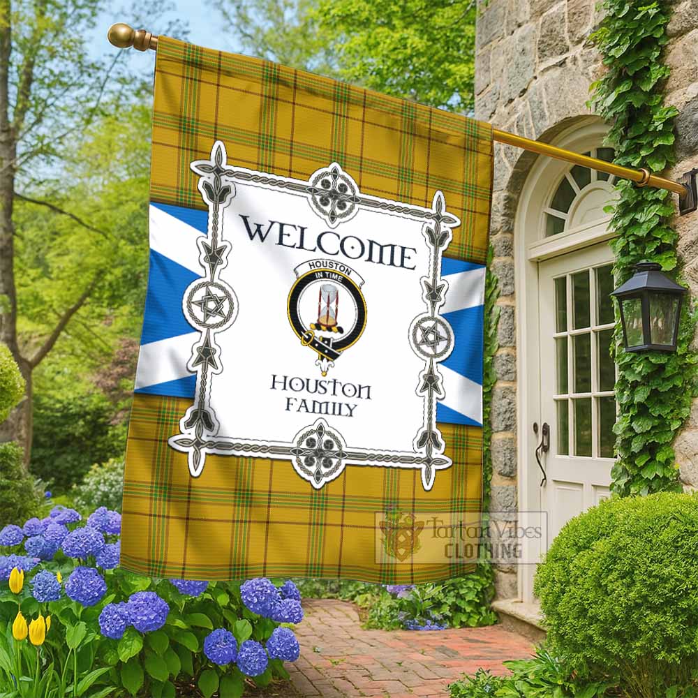 Houston Family Crest Tartan Welcome Garden Flag Saltire Harmony Style - Tartan Vibes Clothing