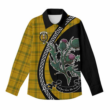 Houston Family Crest Tartan Women Casual Shirt Alba Thistle Inspired - Tartan Vibes Clothing