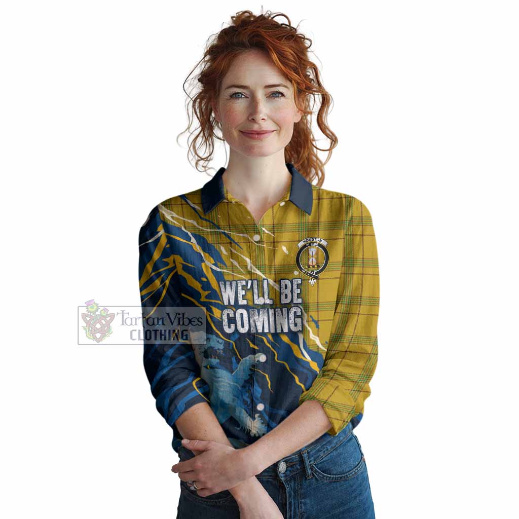Houston Scotland Tartan Women Casual Shirt WC2026 Football - We'll Be Coming