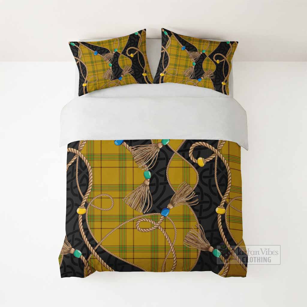 Houston Scottish Tartan Twisted Ropes Stylized Bedding Set - Tartan Vibes Clothing