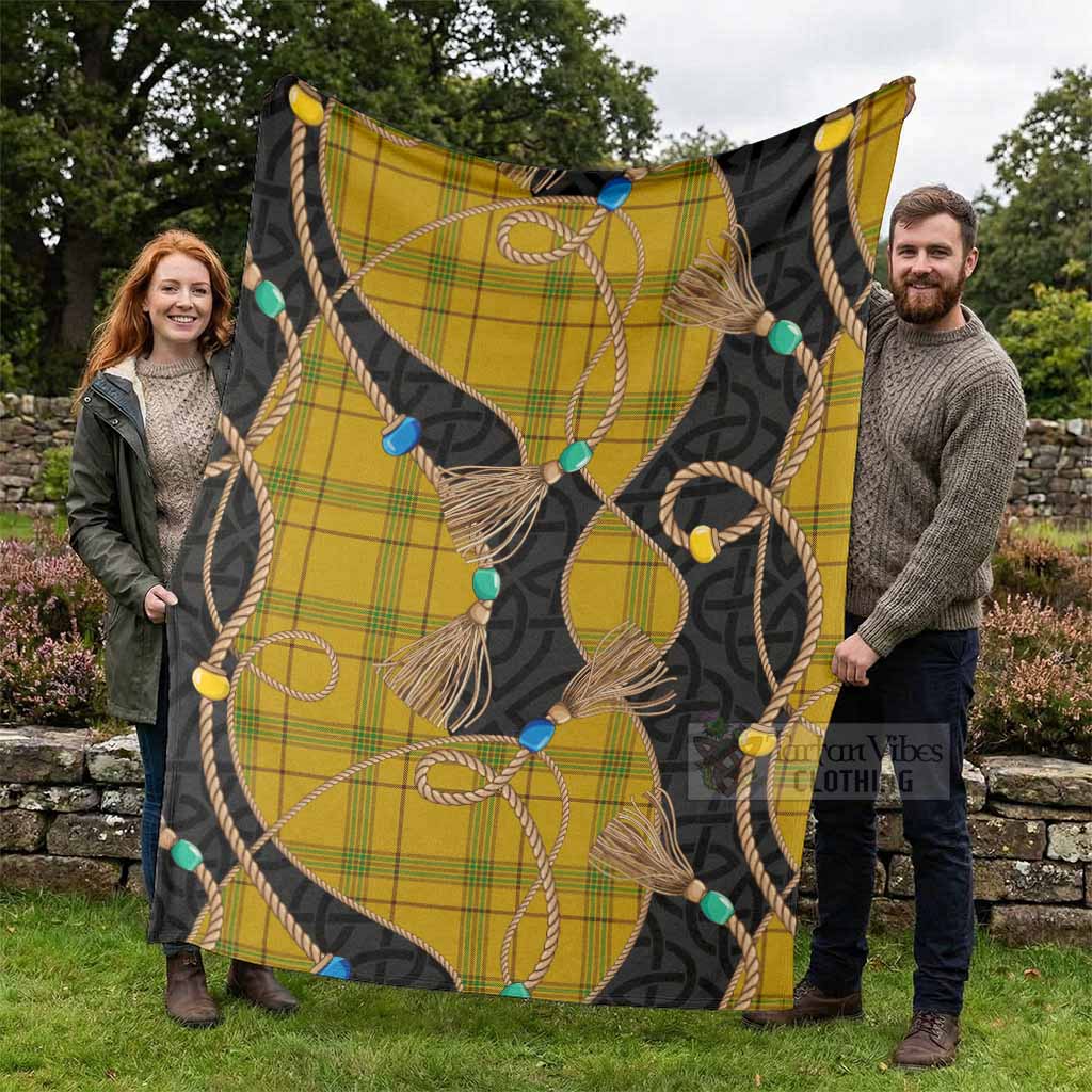 Houston Scottish Tartan Twisted Ropes Stylized Blanket - Tartan Vibes Clothing